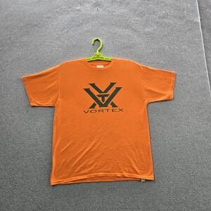 Vortex Men Shirt X-LARGE Orange Logo Slim Fit Short Sleeve